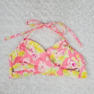 Pink Victoria Secret Floral Everyday Casual Swimsuit Top Size Medium Pink Women